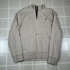 Polo Ralph Lauren Long Sleeve Luxury Jersey Quarter Zip Sweater 1/4 Size L
